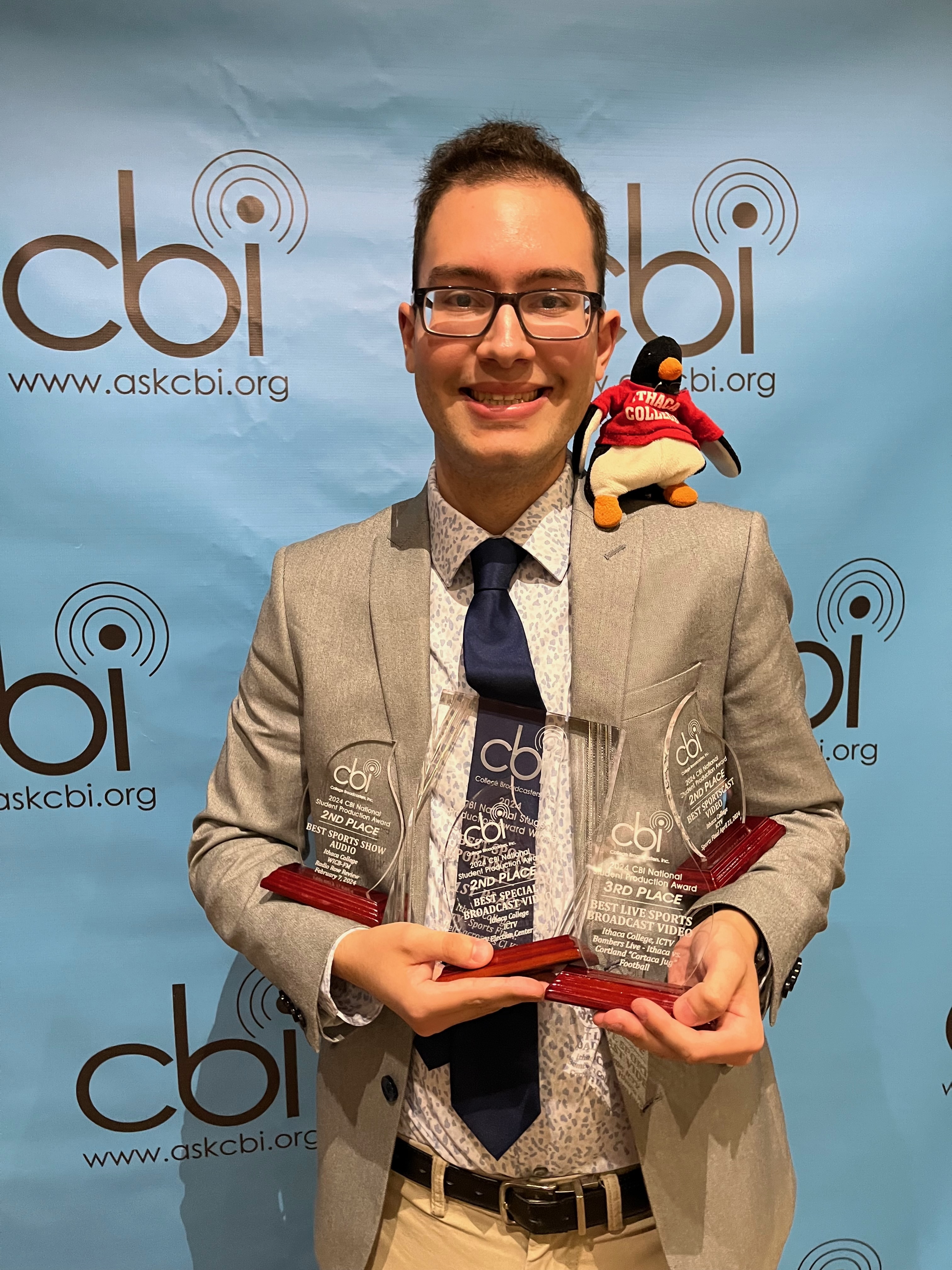 Accepting awards at 2024 CBI Awards on behalf of ICTV